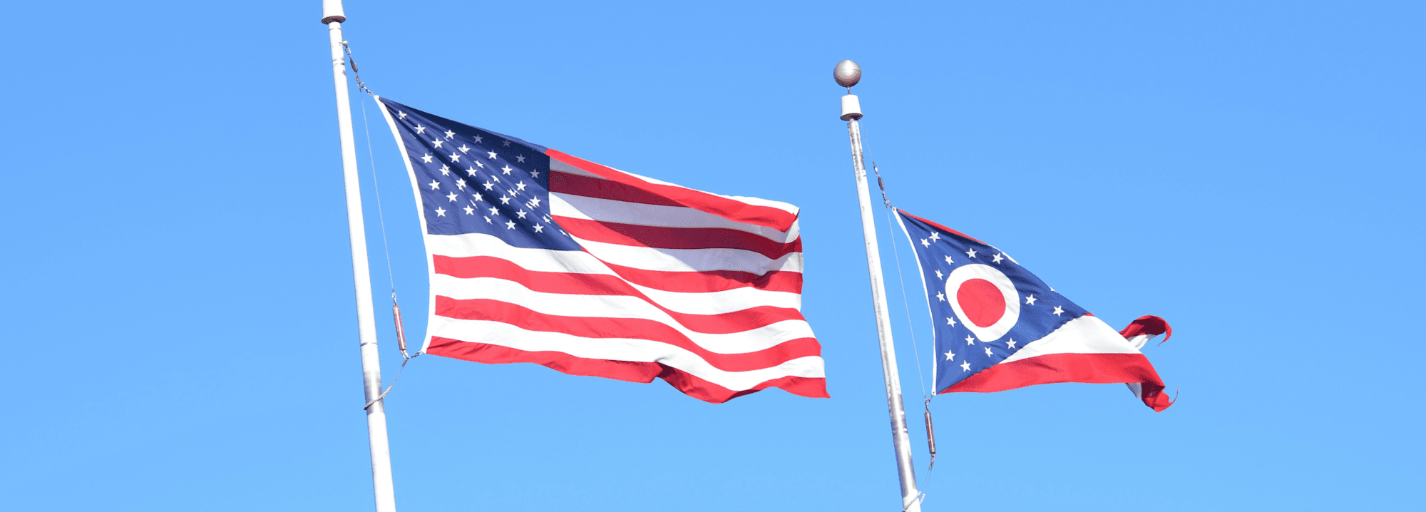 American and Ohio flags